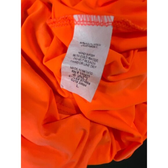 3-Piece Neon Orange Loungewear Set Fashion Nova Bra Pants & Long Duster Large - Picture 6 of 8